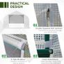 6 x 3 x 2m Walk in Polytunnel Greenhouse with Windows and Door for Garden, Backyard Image 5