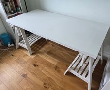 IKEA Desk (LINNMON top with FINNVARD trestle legs)