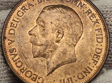 United Kingdom 1935 1d Penny Beautiful Uncirculated Red