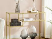 Console table  gold  glass and metal console table
