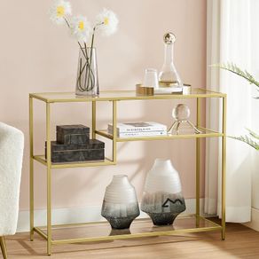 Console table  gold  glass and metal console table
