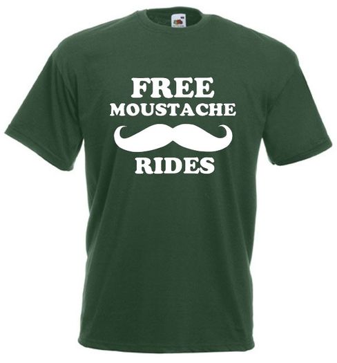 Free Moustache Rides  Mens funny rude t-shirts