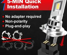 Super Bright 2pcs H7 LED Headlight Bulbs for Auto Fog Lights High Bright High Low Beam