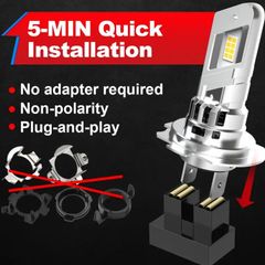 Super Bright 2pcs H7 LED Headlight Bulbs for Auto Fog Lights High Bright High Low Beam