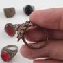 15 Antique Style Brass Rings Mixed Stone & Colourful Glass Accents Image 5