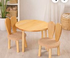 kids wooden table and chair set