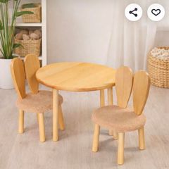 kids wooden table and chair set