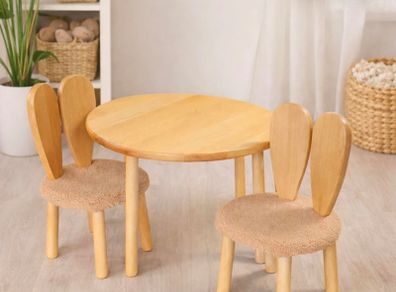 kids wooden table and chair set