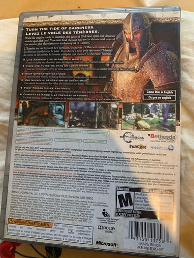 Elder scroll IV Oblivion (Xbox 360)