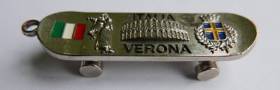 Vintage Enamel Skateboard w/ Working Wheels Verona Rome, Italy