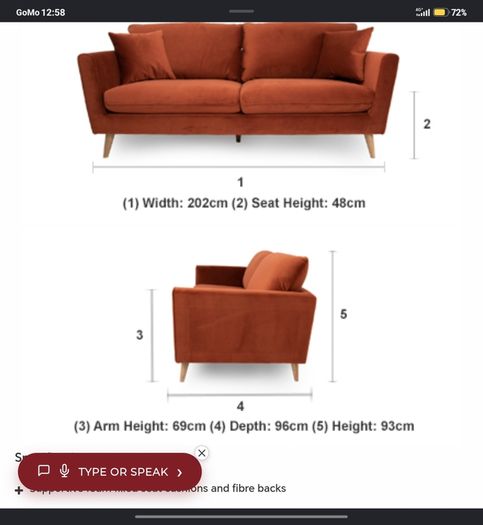 Quick sale as new furniture arriving Friday .... Open To  Reasonable Offers On Sofa.. Cost 950 new less than year old