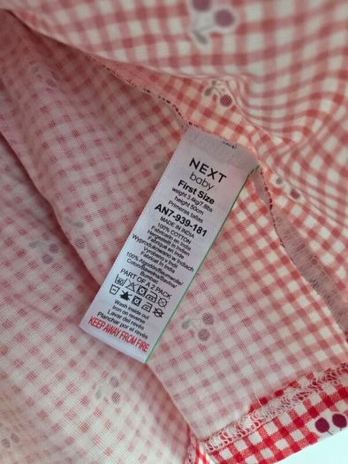 Next Cream Bear and Red Gingham Baby Dresses
