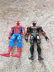 Spiderman and Miles Morales figures