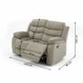 2 Seater leather Recliner Sofa, Black Image 2