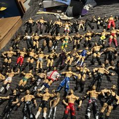 wrestling figures. Mostly wwe a few tna