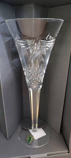 2000s Waterford Crystal Millennium Peace Toasting Flutes - a Pair