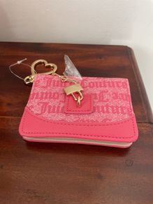 Juicy Couture Pink Eastside Westside Card Case Key Fob Holder - New
