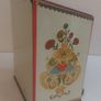 Funky Retro Mid-Century 1950's Tin Tea Caddy, with a Stylish Embossed Floral Design an Unusual Shape, with a Cushion Lid, by Baret Ware in the Monetery Design Image 8