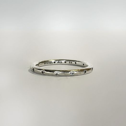 Sterling Silver Pandora ring with cz stones