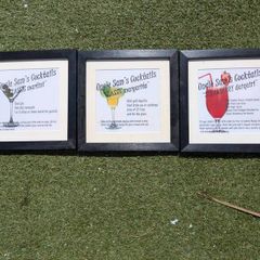 Framed cocktail recipes