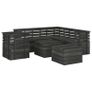 8 Piece Garden Pallet Lounge Set Solid Pinewood Dark Grey Image 5