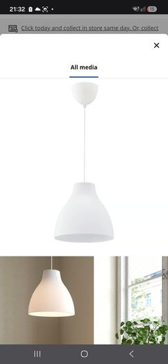 2x Ikea pendant light 27 cm white