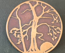 Crann Bethadh Tree of Life Brooch Etched Brass by Geoffrey Savage Kilcatherine Eyries Bantry Cork Ireland in excellent condition see last photo for exact measurements FREE STANDARD POSTAGE INCLUDED