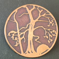 Crann Bethadh Tree of Life Brooch Etched Brass by Geoffrey Savage Kilcatherine Eyries Bantry Cork Ireland in excellent condition see last photo for exact measurements FREE STANDARD POSTAGE INCLUDED