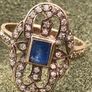 Gold Sapphire Diamonds Art Deco Ring Image 7