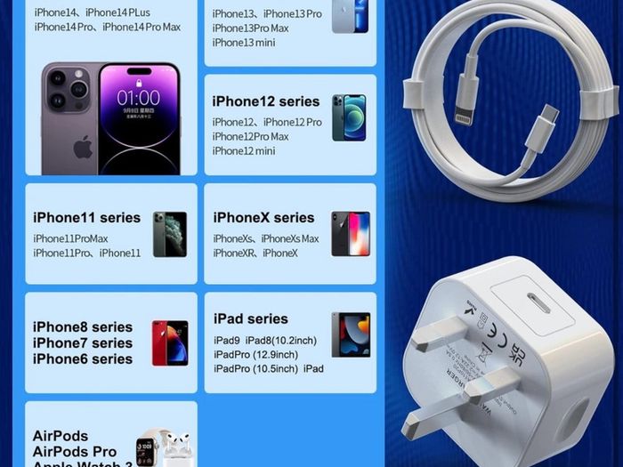 iPhone Charger [MFi Certified] 2Pack 20W PD USB C Power Adapter with 2Pack Fast Charging Cabe, USB C PD Wall Charger Plug and 6/6FT iPhone Charger Cable Compatible iPhone 15 14 13 12 11 Pro/Pro Max/Plus