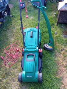 lawnmower and strimmer set