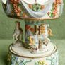 Vintage Enamel Unicorn Carousel Music Box Jeweled Figurine Image 2