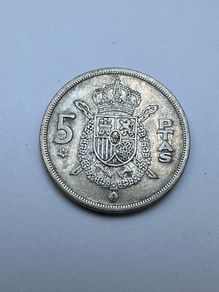 Old Spanish Coin, 5 Ptas 1975 mark 80 Spain