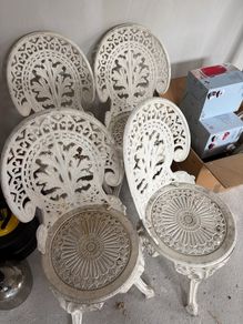 Aluminium garden chairs x 4
