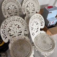 Aluminium garden chairs x 4