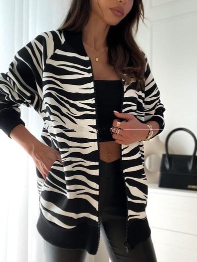 Zebra zipped sweatshirt