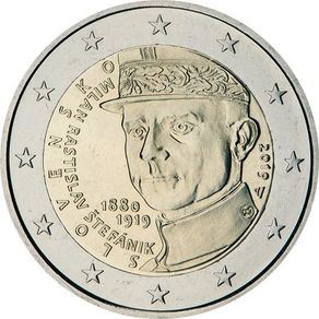 Slovakia 2 Euro Commemorative Coin 2019 - Rastislav Stefanik. UNCIRCULATED.