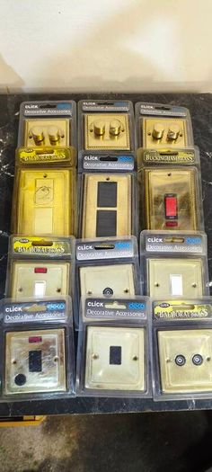 Golden plated switches set.