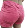 Pink denim shorts Image 3