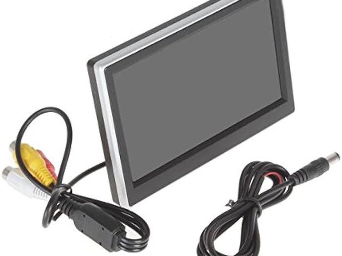 FREE EXPRESS SHIPPING 5 Inch HD TFT LCD Car Monitor with Two Video Input, High resolution 800 480 Car Rearview Reversing Parking Monitor and Full Color LCD Backlight Display for Car Rear View Cameras/Car DVD/VCD/GPS/other Video Equipment