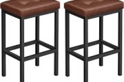 Set of 2 Bar Stools Backless - Free Delivery Nationwide