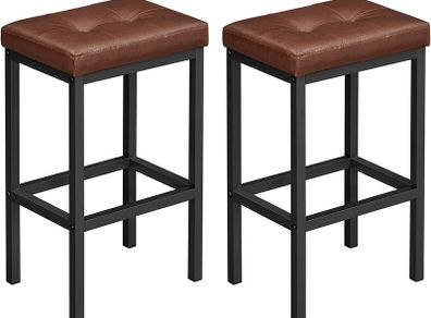 Set of 2 Bar Stools Backless - Free Delivery Nationwide