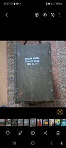 Surplus morttar bombs wooden box