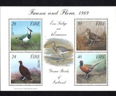 1989 Ireland Fauna & Flora Game Birds of Ireland Commemorative Stamps Miniature Sheet Mint Never Hinged (MNH)