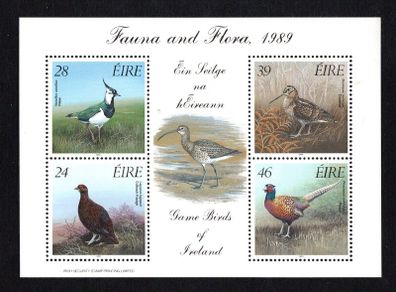 1989 Ireland Fauna & Flora Game Birds of Ireland Commemorative Stamps Miniature Sheet Mint Never Hinged (MNH)