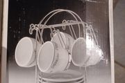 Cappuccino Cups/Saucers &amp; Rack