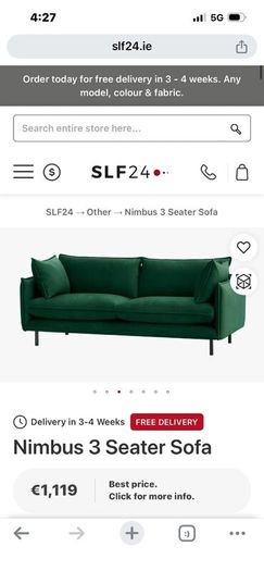 3+2 Seater navy blue Velvet Sofa Suite + footstool