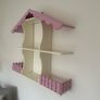 Doll house style pink/ecru display shelf Image 2