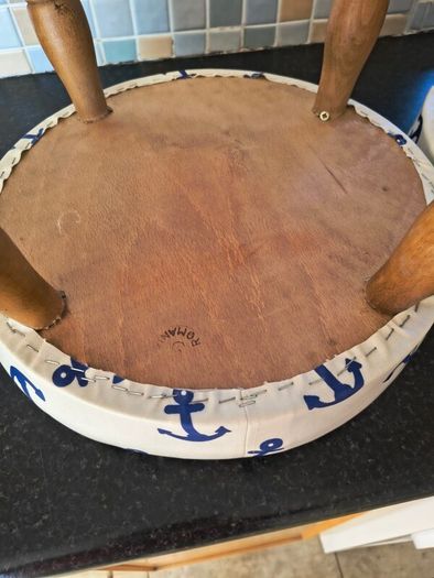 pair of wooden stools