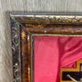 VTG Framed Wooden Crucifix Red Velvet backing Jesus Christ Figure Image 3